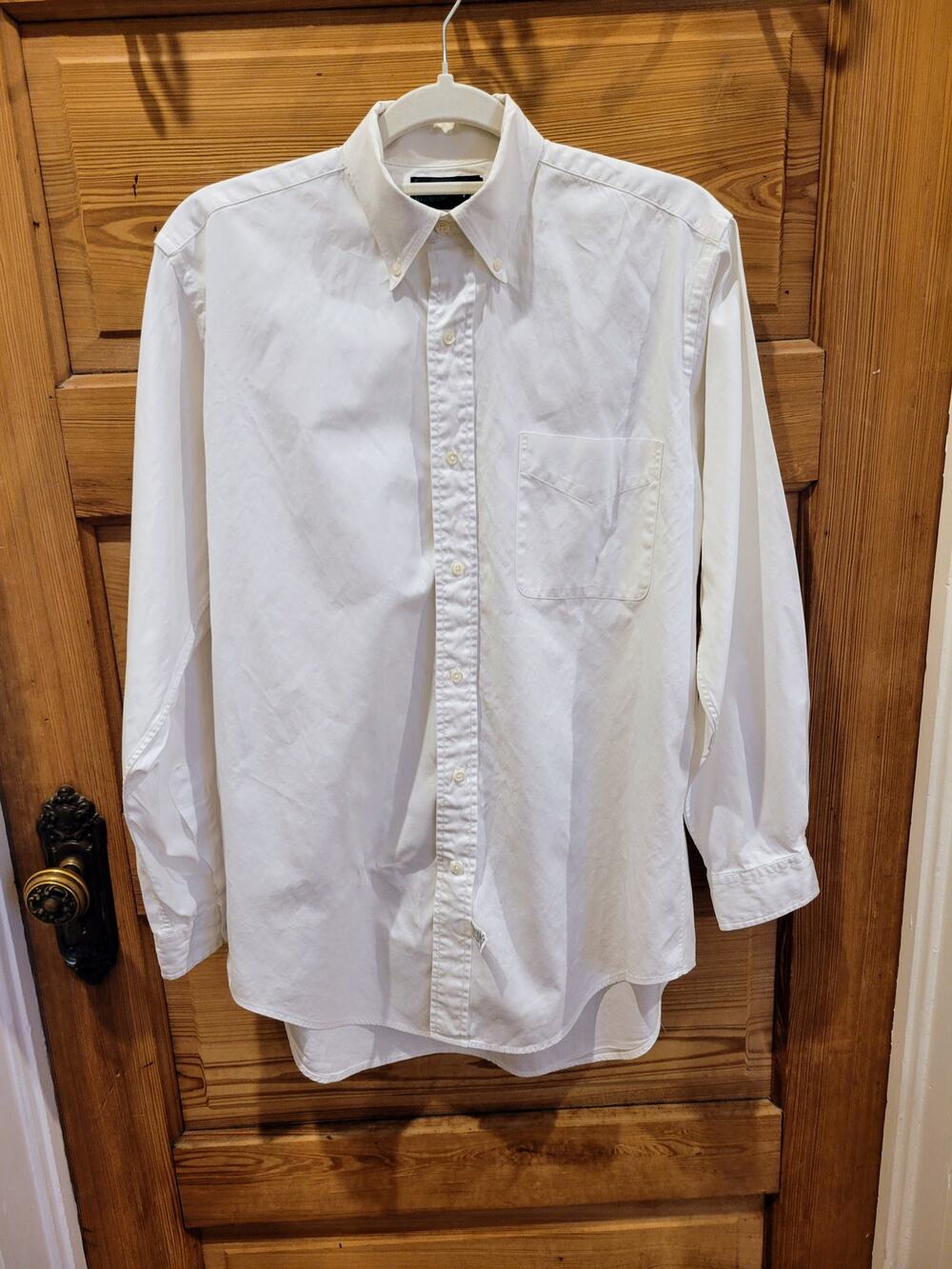 Vintage 80s 90s Abercrombie & Fitch White Button Down Oxford 15.5 Hong Kong